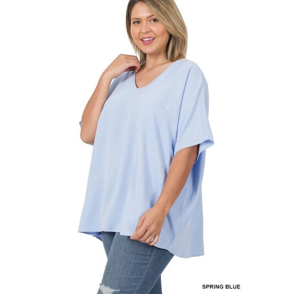 Curvy V-Neck Top in Mustard - Picture 4 of 4